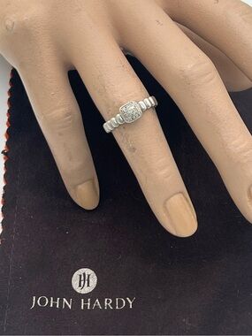 🔴Authentic John Hardy Sterling Silver Diamond Accent Ring 🔴